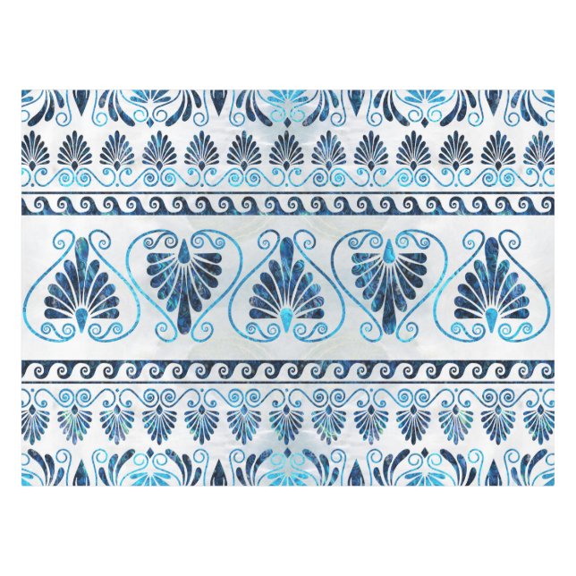 Nappe Luxe ornement grec pierre bleue et perle (Devant (Horizontal))