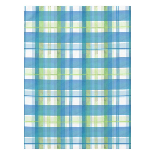 Nappe Madras Plaid Green et Blue (Devant)
