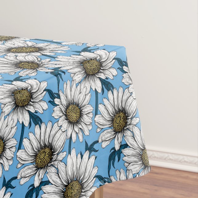 Nappe Maisonnettes, fleurs sauvages sur bleu (In Situ)