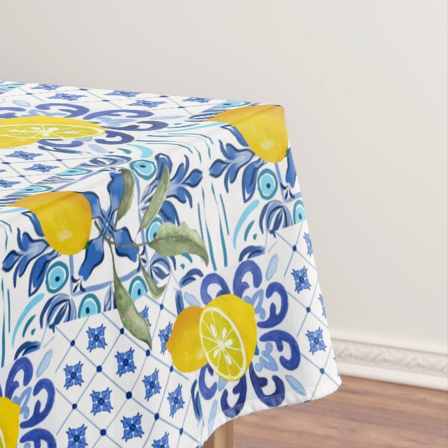 Nappe Majolica, citrons, tuiles méditerranéennes   (In Situ)