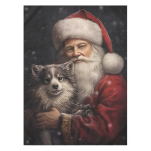 Nappe Malamute d'Alaska avec Noël du Père Noël