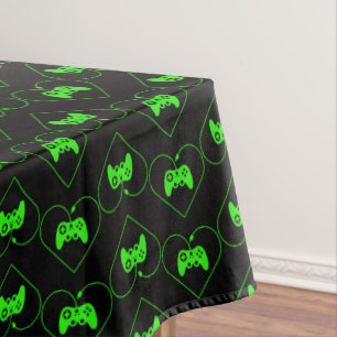 Nappe Manette de jeu vidéo verte motif de cœur