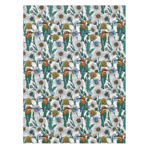 Nappe Mangeurs d'abeilles, papillons bleus et marguerite