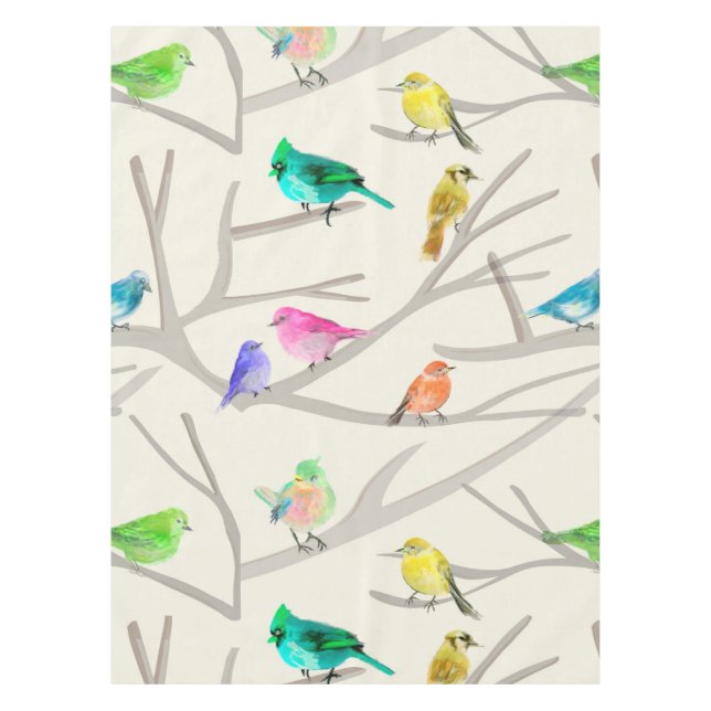 Nappe Mantel  Algodón, 52" x 70" Pájaros  (Devant)