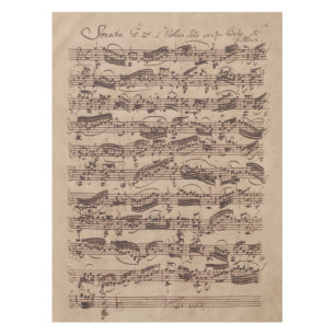 Nappe Manuscrit Bach Musique Feuille Antique
