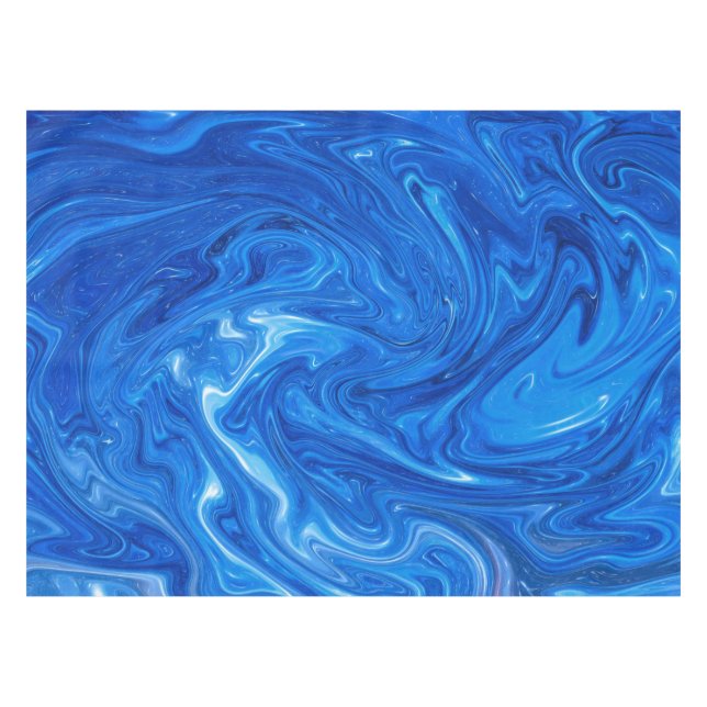 Nappe Marbre bleu simple et élégant Artwork Abstrait| (Devant (Horizontal))