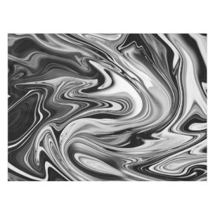 Nappe Marbre élégant 7 - liquide noir et blanc