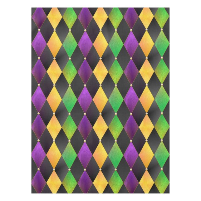 Nappe Mardi Gras Couleurs Diamond Harlequin Jacquard - N (Devant)