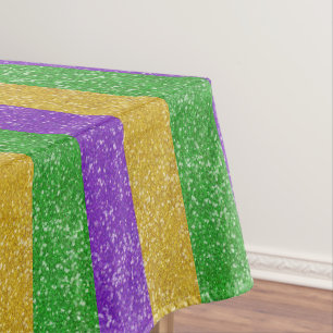 Nappe Mardi Gras Couleurs Parties scintillant Stripe Bli