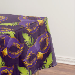Nappe Mardi Gras Golden Purple Masque Vert Plumes