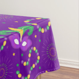 Nappe Mardi Gras Perles Masque Vert Golden violet