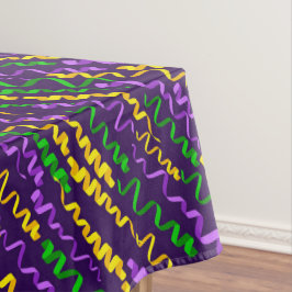 Nappe Mardi Gras Vert Golden violet rubans