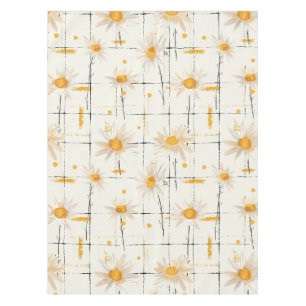 Nappe Marguerites blanches et jaunes - Arrière - plan ru