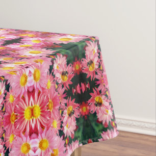 Nappe Marguerites Roses Et Bumble Bee Abstrait