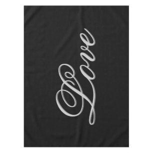 Nappe Mariage Amour Noir Gris Élégant
