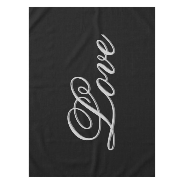 Nappe Mariage Amour Noir Gris Sophistiqué (Devant)