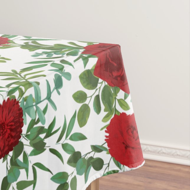 Nappe Mariage Floral Rose Red Peony (In Situ)