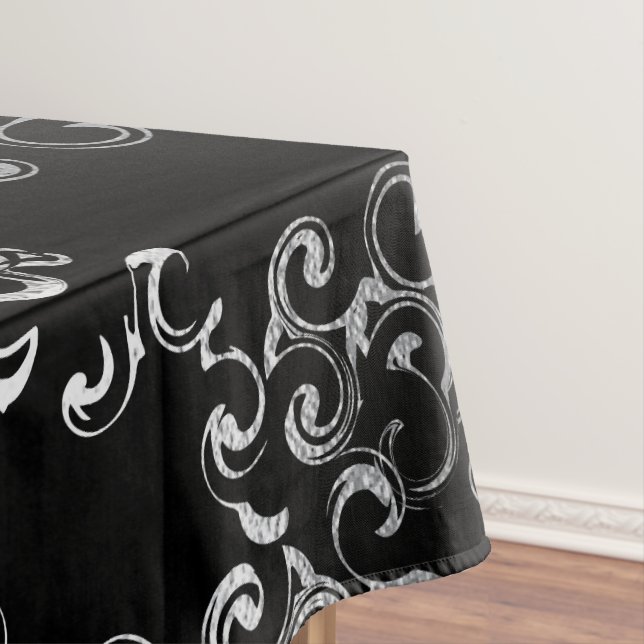 Nappe Mariage gothique argenté et noir (In Situ)