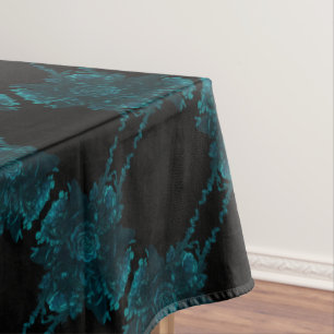 Nappe Mariage gothique noir Rose turquoise