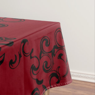 Nappe Mariage gothique rouge et noir