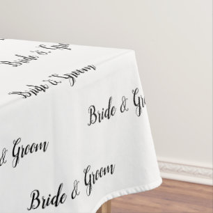Nappe Mariée Epoux Typographie Noir Blanc