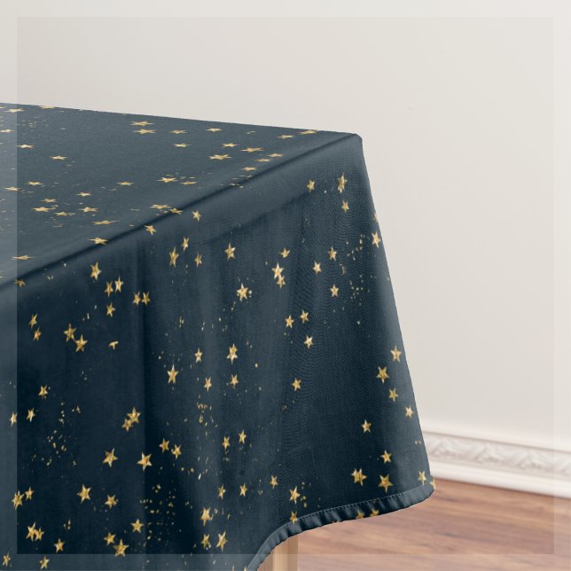 Nappe Marine Blue & Gold Stars | (Créateur téléchargé)