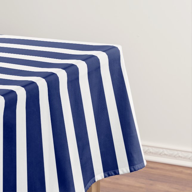 Nappe Marine moderne bleu & blanc rayures nautiques moti (In Situ)