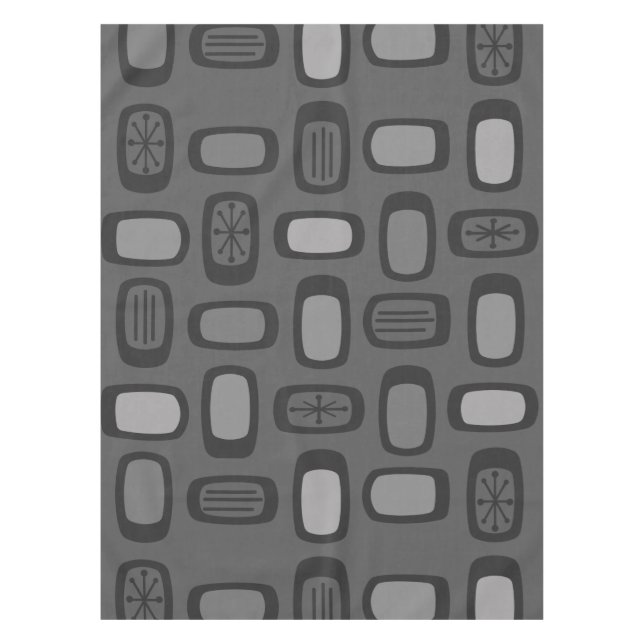 Nappe MCM arrondi au milieu du siècle Rectangles gris ce (Devant)