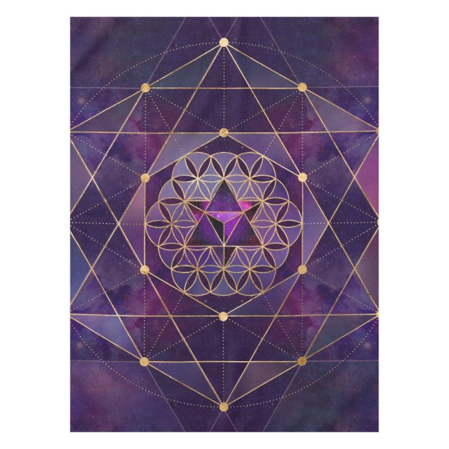 Nappe Merkabah en fleur de vie - Géométrie sacrée (Devant)