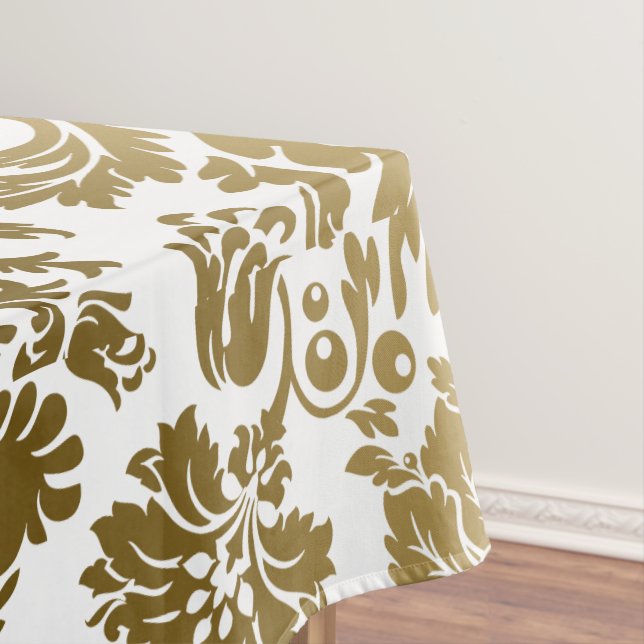 Nappe Métallurgique Blanc Floral Damas (In Situ)