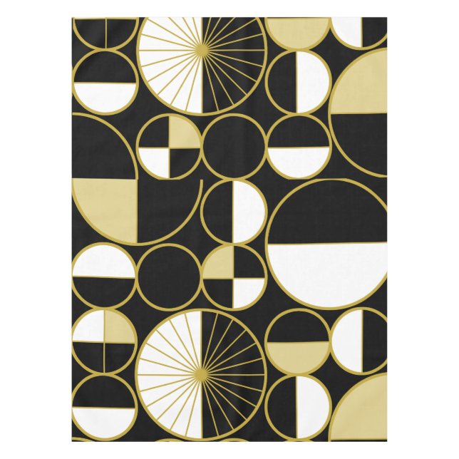 Nappe Mi-siècle Cercles modernes Moitié Or Noir (Devant)