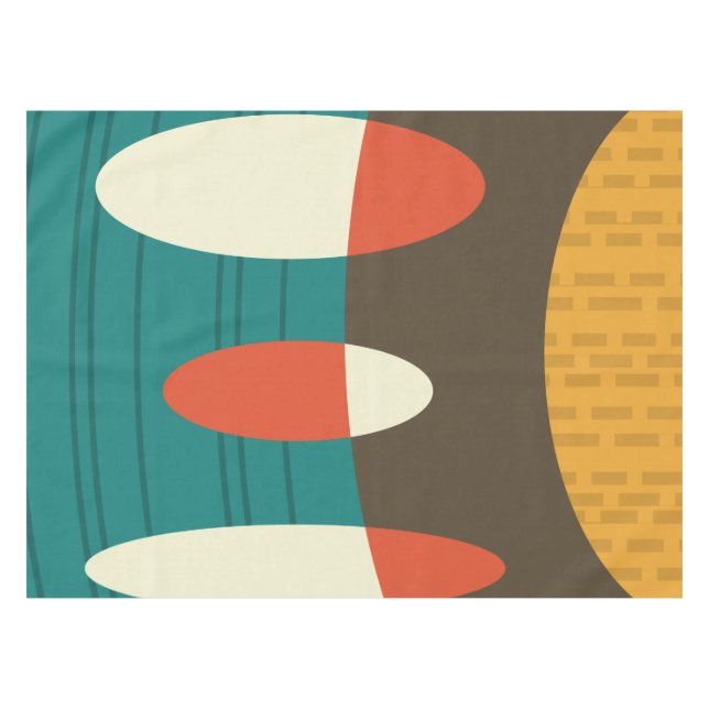Nappe Mi-siècle moderne Abstrait Vinyl coloré (Devant (Horizontal))