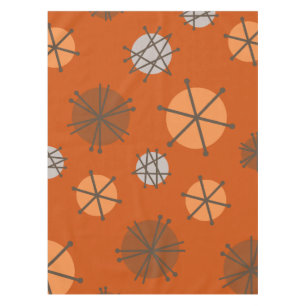 Nappe Mi-siècle Starbursts Modernes Brûlé Orange