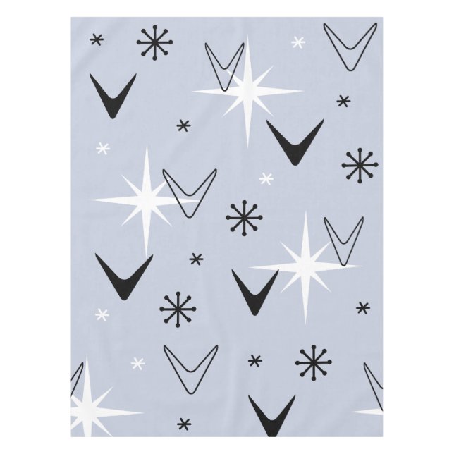 Nappe Mid Century Modern Boomerangs Silver Blue (Devant)