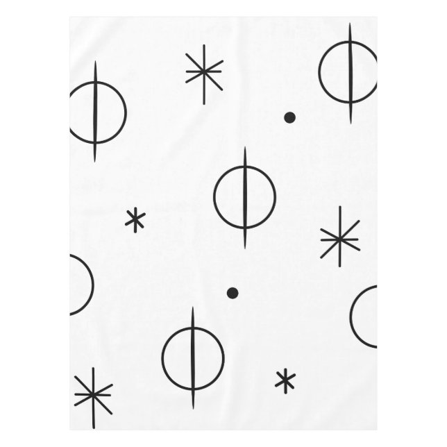 Nappe Milieu du siècle moderne Cercles Abstraits Étoiles (Devant)