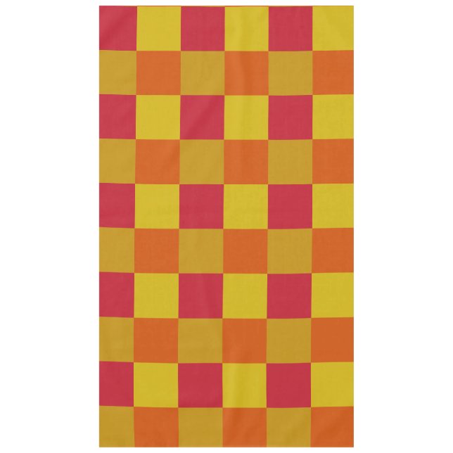 Nappe Mini Carrés rouge, jaune, or et orange (Devant)