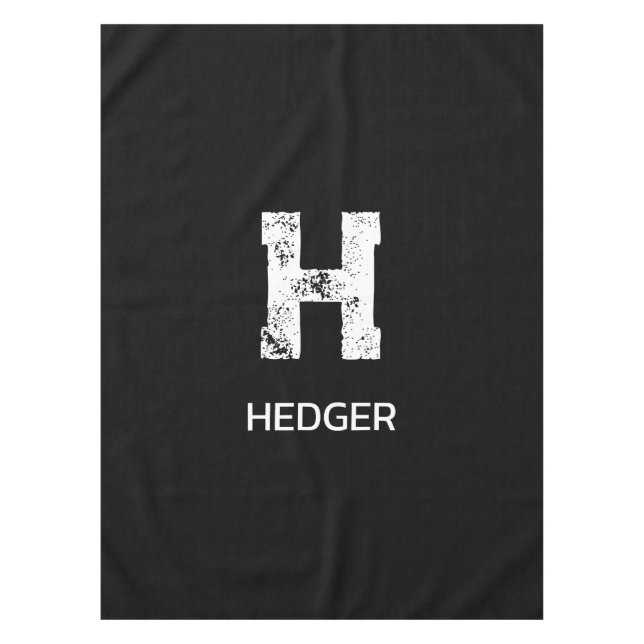 NAPPE MINIMALIST WHITE ONE LETTER MONOGRAM NAME BLACK  (Devant)