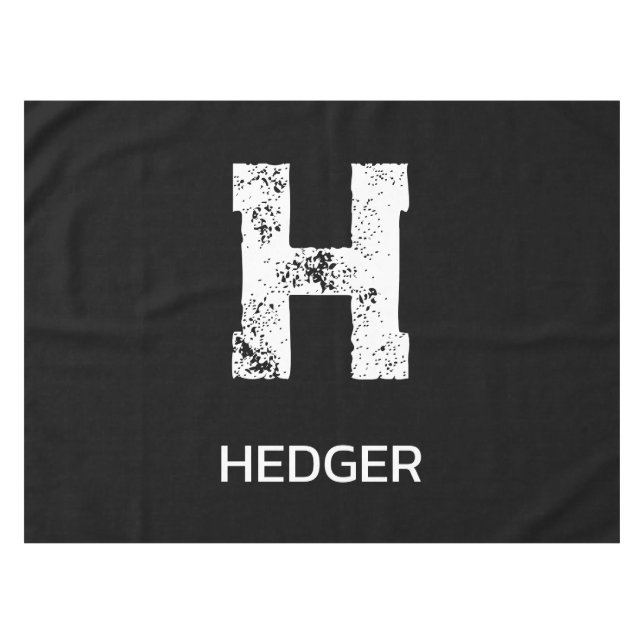 NAPPE MINIMALIST WHITE ONE LETTER MONOGRAM NAME BLACK  (Devant (Horizontal))