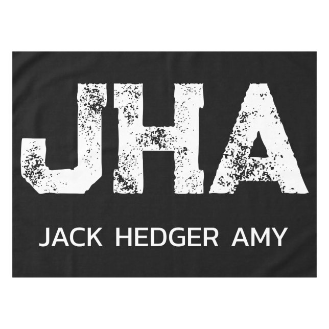 NAPPE MINIMALIST WHITE THREE LETTER MONOGRAM NAME BLACK  (Devant (Horizontal))