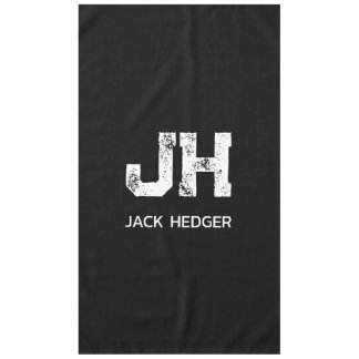 NAPPE MINIMALIST WHITE TWO LETTER MONOGRAM NAME BLACK