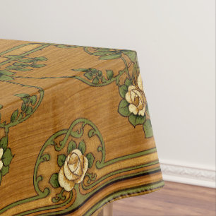 Nappe Mission ou Art Nouveau Bouquets de Rose Frieze