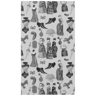 Nappe mode féminine de l'ère victorienne toile noir blan