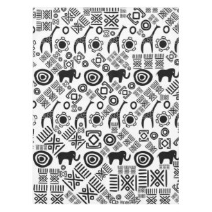Nappe Modèle africain ethnique #5 noir et blanc