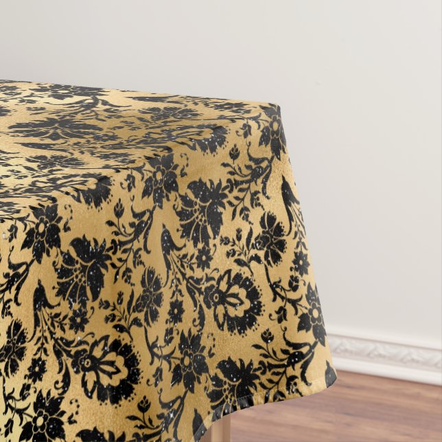 Nappe Modèle Damas noir et or (In Situ)