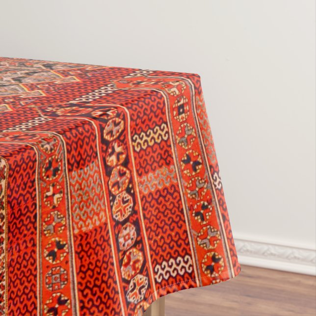Nappe Modèle de tapis oriental en oranges lumineuses  (In Situ)