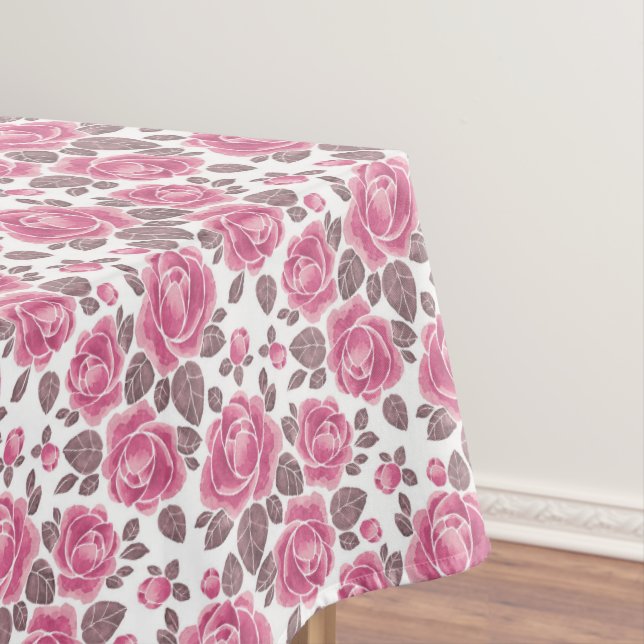 Nappe Modèle floral. Roses aquarelle /52 (In Situ)