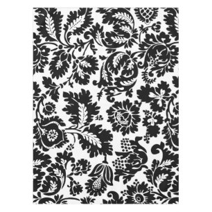 Nappe Modèle floral vénitien noir et blanc de William Mo