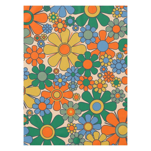 Nappe Modèle floral Vintage rétro (Devant)