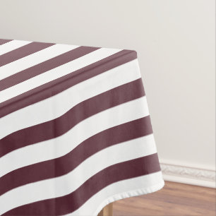 Nappe Moderne Chic Elégant Bourgogne Blanc Stripes Motif