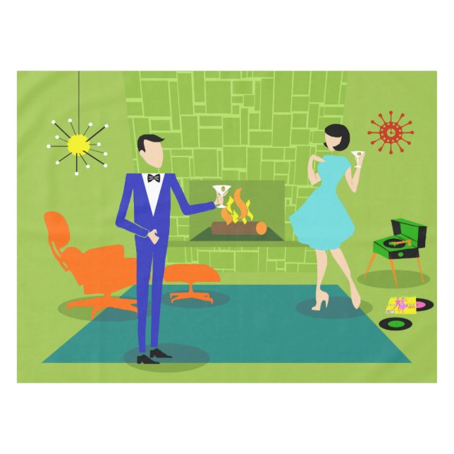 Nappe moderne de couples de la moitié du siècle (Devant (Horizontal))